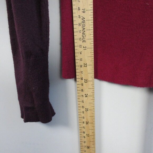 Club Monaco Milah Sweater Women XS Burgundy Viscose Wrap Tie Waist Wool 272 - Picture 9 of 10